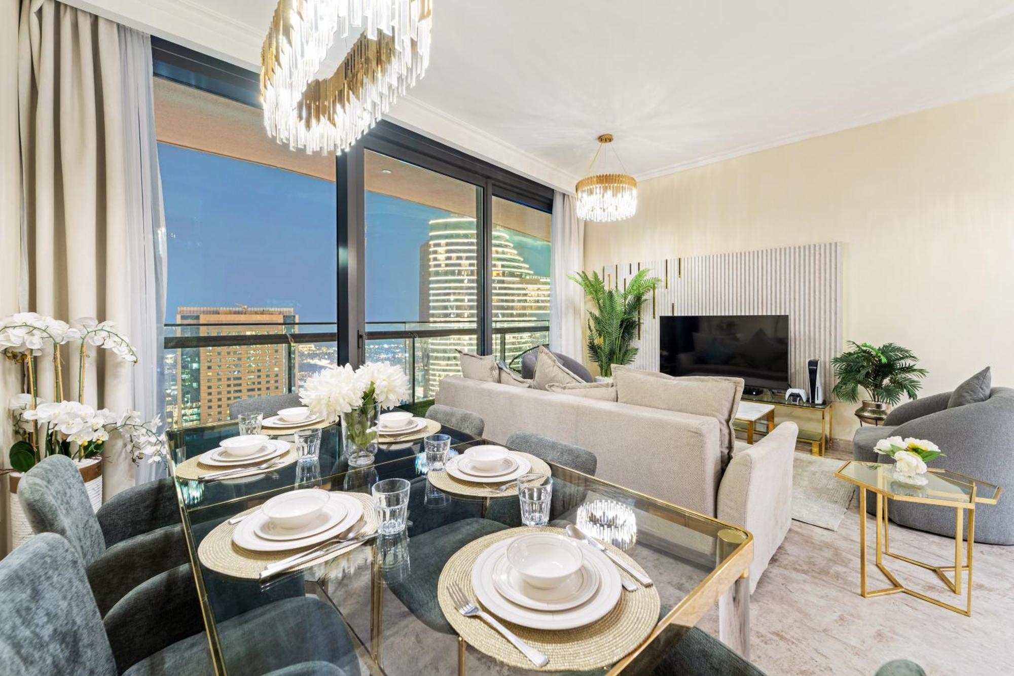 First Class 2Br With Full Dubai Skyline & Sea View ภายนอก รูปภาพ
