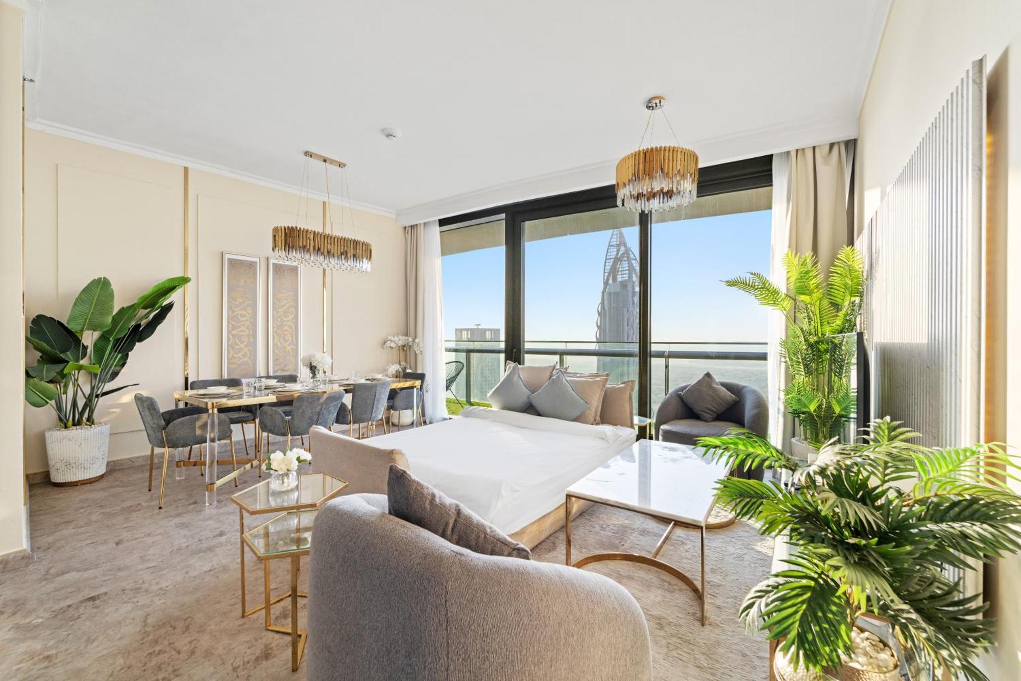 First Class 2Br With Full Dubai Skyline & Sea View ภายนอก รูปภาพ