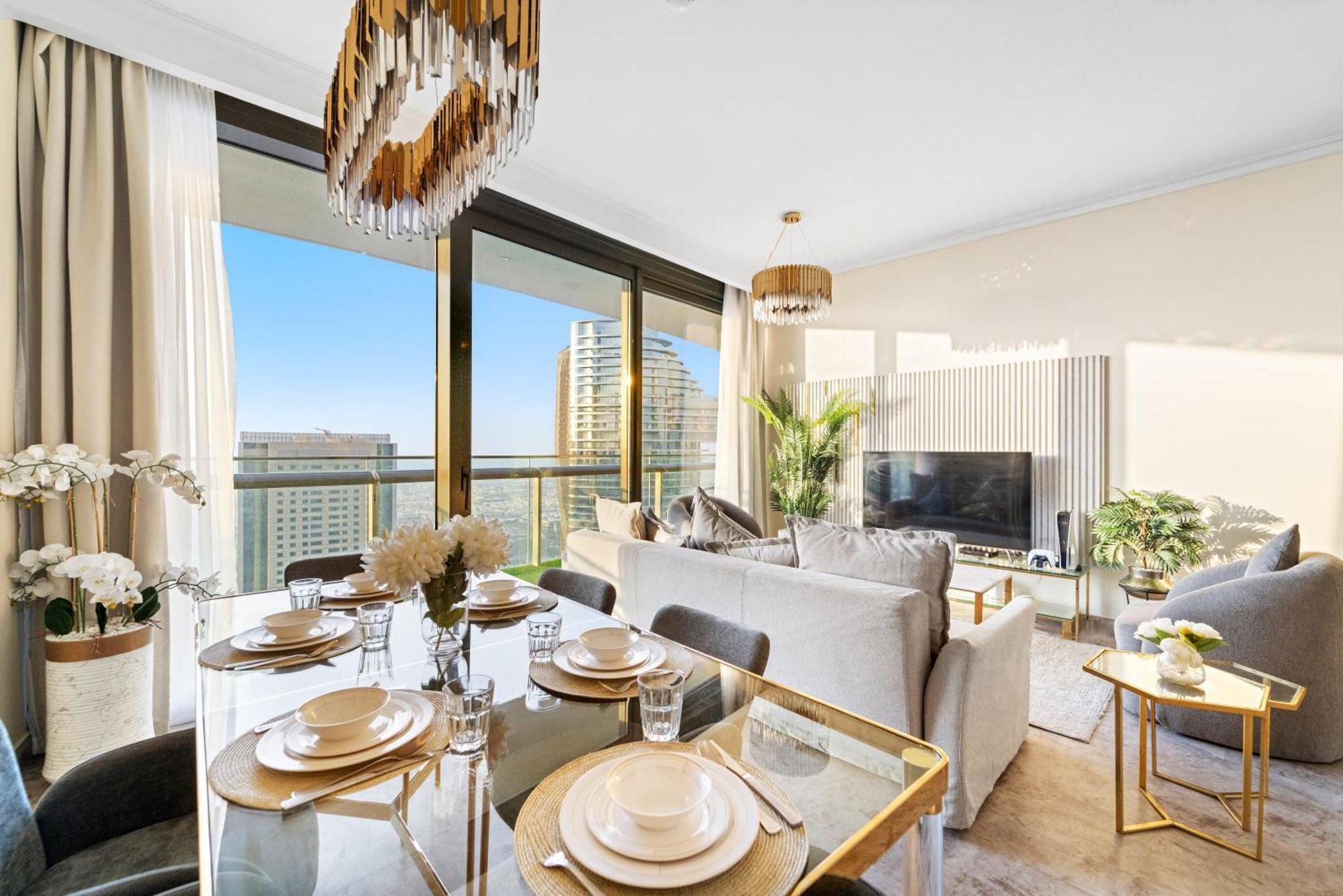 First Class 2Br With Full Dubai Skyline & Sea View ภายนอก รูปภาพ